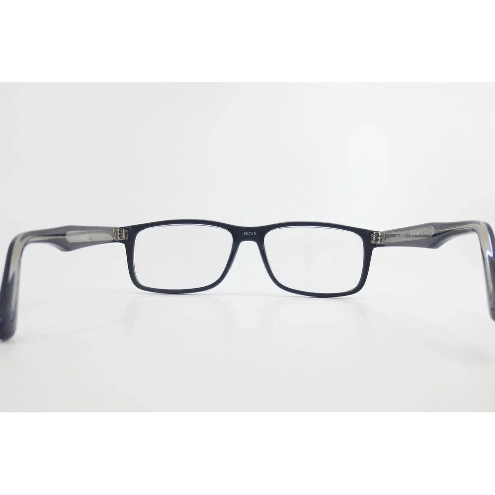 Modern Matte Black Rectangular Eyeglass Frames MP 20225 55-15-145 Silver Accents